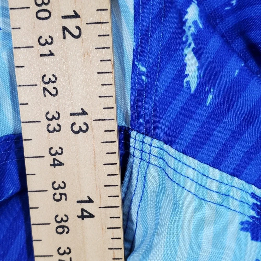 Corona Extra Mens Blue Palm Tree Board Shorts Swim Trunks‎ Mesh Lining Large
